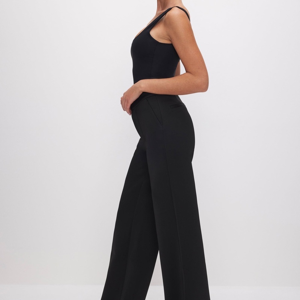 Good American Classic Black Wide Leg Trousers - Picture 10 of 11